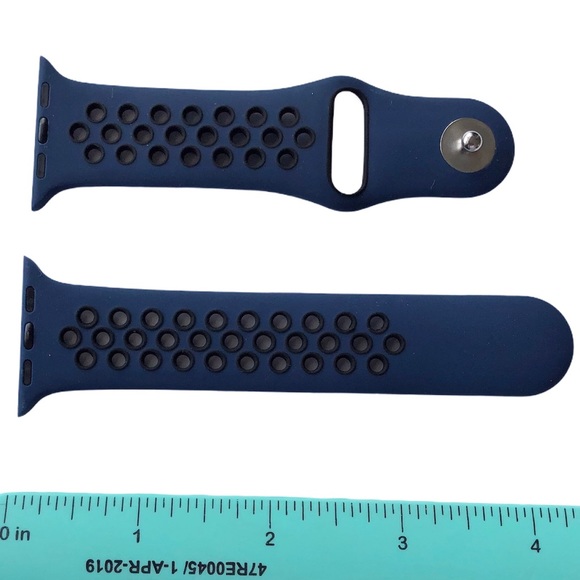 5/$20 NEW Navy Blue Holes Silicone Sport Band Apple Watch 38/40/41mm S/M - Picture 4 of 8